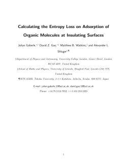 Calculating the Entropy Loss on Adsorption of Organic Molecules at
