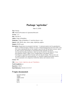 Package `agricolae`