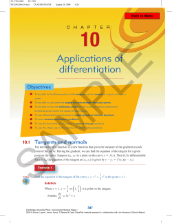 Applications of differentiation