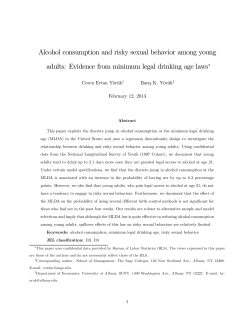 Alcohol consumption and risky sexual behavior among young adults