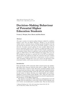 Decision-Making Behaviour of Potential Higher Education Students