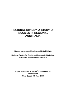 Regional Divide? A Study of Incomes in Regional Australia