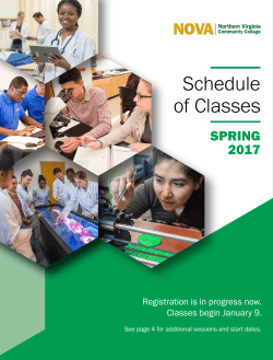 Schedule of Classes - Northern Virginia Community College