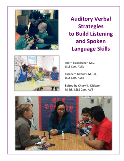Auditory Verbal Strategies to Build Listening and Spoken Language