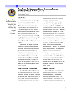 Federal Antitrust Law Fact Sheet