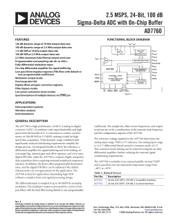 2.5 MSPS, 24-Bit, 100 dB Sigma-Delta ADC with On