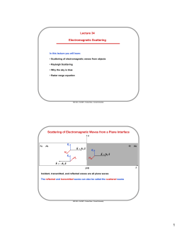 Lecture 34 Electromagnetic Scattering