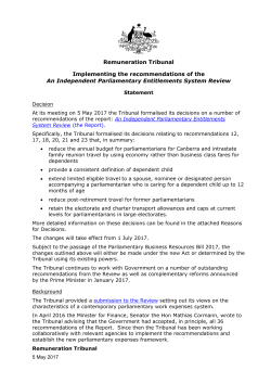 Statement - Remuneration Tribunal