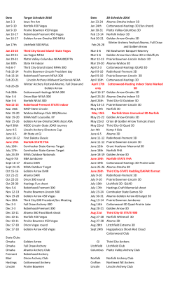2016 State Shooting Calendar