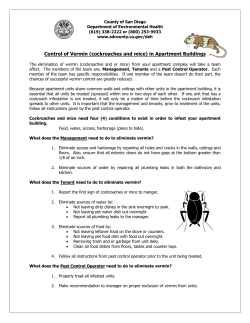 Cockroaches and Mice in Apartment Buildings