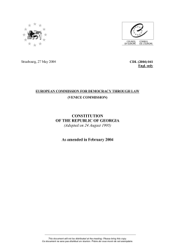 CONSTITUTION OF THE REPUBLIC OF GEORGIA