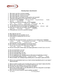 Running Injury Questionnaire