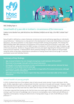 Sexual health of 15 year olds in Scotland 2: circumstances of first