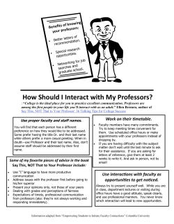 How Should I Interact with My Professors?