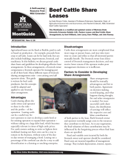 Beef Cattle Share Leases - MSU Extension Publications