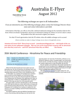 Australia E-Flyer - Friendship Force