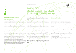 2016-2017 Double Degree Fact Sheet for Undergraduate Students