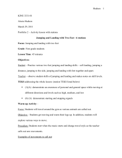 The focus for this lesson plan is jumping and landing for first grade