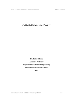 Colloidal Materials: Part II