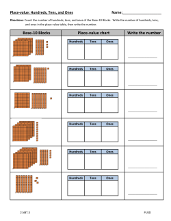Base-10 Blocks Place-value chart Write the number