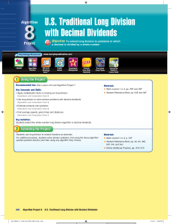 US Traditional Long Division with Decimal Dividends