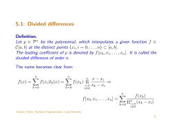 5.1: Divided differences