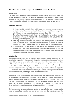 PCS submission to HM Treasury on the 2017 Civil Service Pay