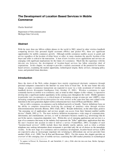 The Development of Location Based Services in Mobile Commerce1