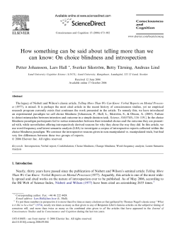How something can be - Lund University Cognitive Science