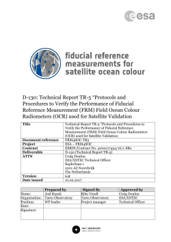 D-130: Technical Report TR-5 &ldquo;Protocols and Procedures to Verify