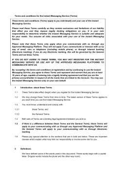Terms and conditions for the Instant Messaging