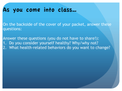 As you come into class&hellip;