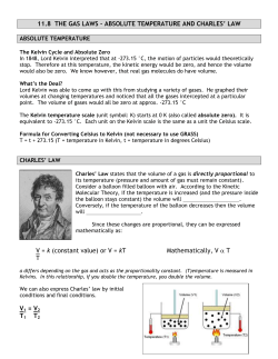 11.8 THE GAS LAWS &ndash; ABSOLUTE TEMPERATURE AND