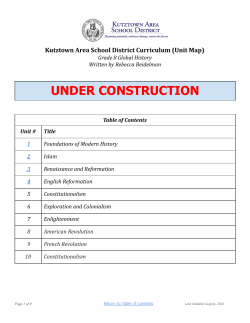KASD Gr 8 SS Curriculum - Kutztown Area School District
