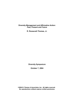 Diversity Management and Affirmative Action