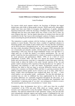 Gender Differences in Religious Practice and Significance