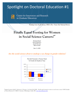Finally Equal Footing for Women in Social Science Careers?