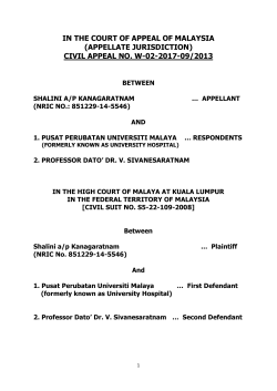 in the court of appeal of malaysia (appellate jurisdiction