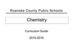Chemistry Curriculum Guide - 8615 2015