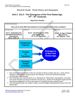 Unit 3: Era 5 - The Emergence of the First Global Age