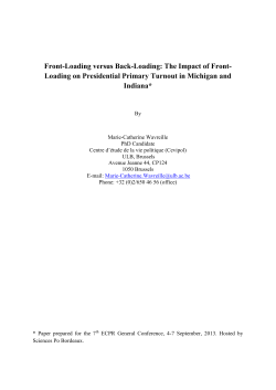 The Impact of Front-Loading on Presidential Primary Turnout in