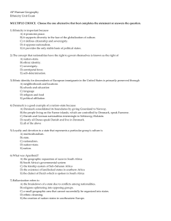 AP Human Geography Ethnicity Unit Exam MULTIPLE CHOICE