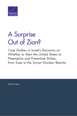 A Surprise Out of Zion? Case Studies in Israel`s Decisions on