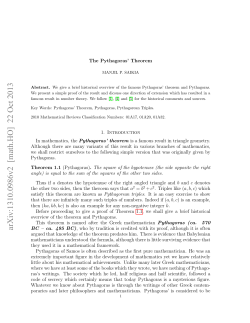 The Pythagoras` Theorem