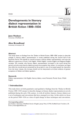 Developments in literary dialect representation in British