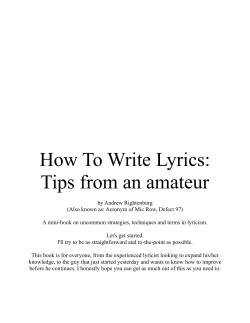How To Write Lyrics: Tips from an amateur