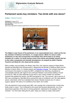 Parliament sacks key ministers: Two birds with one stone?