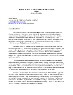 HISTORY OF MEXICAN AMERICANS IN THE UNITED STATES Fall