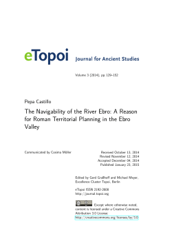 The Navigability of the River Ebro: A Reason for Roman Territorial