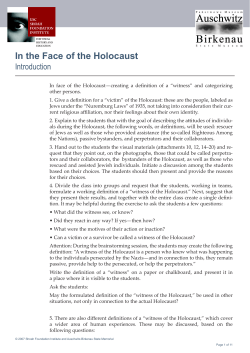 In the Face of the Holocaust - Auschwitz